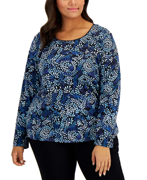 Karen Scott Plus Size Astrid Swirl Top